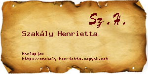 Szakály Henrietta névjegykártya