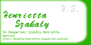 henrietta szakaly business card