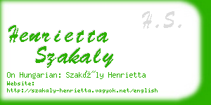 henrietta szakaly business card